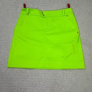 RLX Ralph Lauren Golf Skort Performance 2 Neon Green Luxury Athletic Sport Skirt
